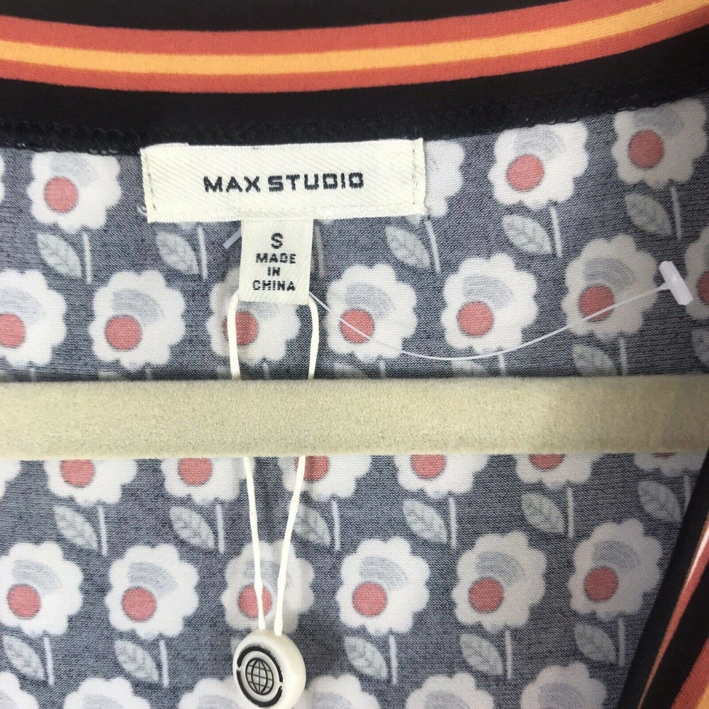 Max Studio Black And Orange Patterned Midi Dress - image 4